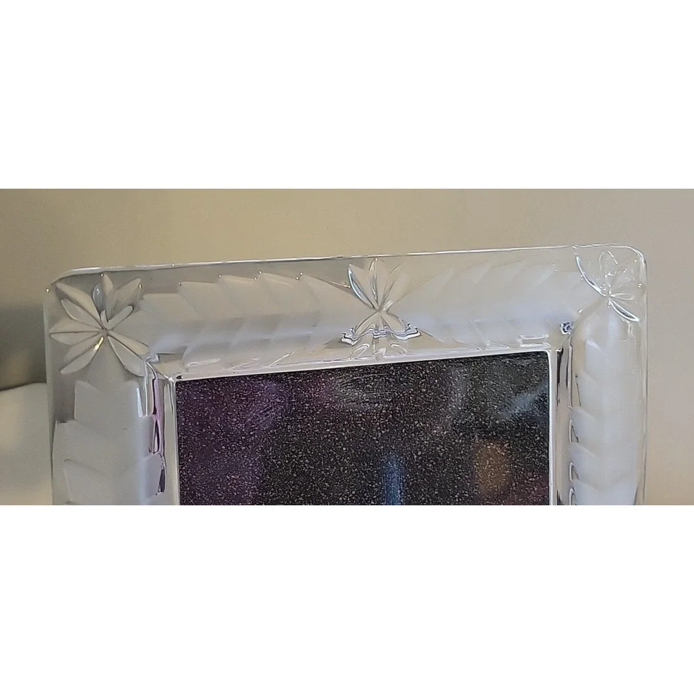 Frosted Glass Floral Abstract Heavy Thick Photo Picture Frame 8 x 10